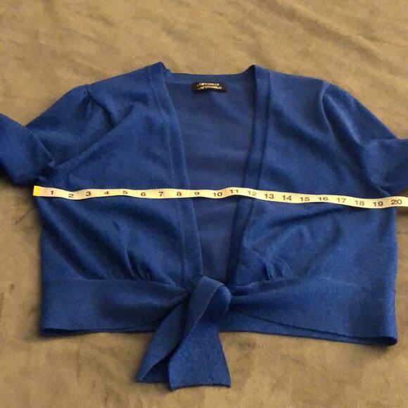 Michelle Antonelli 2pc Blue Sparkle Knit Top Set Woman Size Large Embellished - Picture 8 of 13